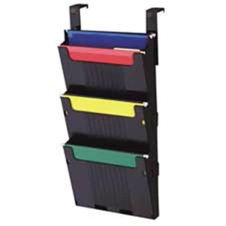 Deflecto Deflect-O Corporation DEFOPS104 Hanging File System- 3 Slots- 12-.63 in x3-.88 in x25 in - Black DEFOPS104